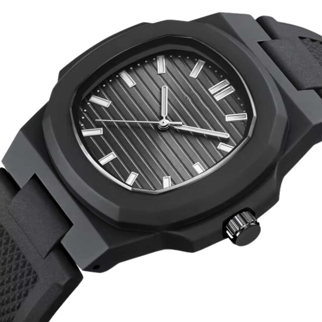 Relógio Preto Minimalista Esportivo Horizon