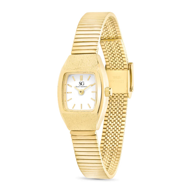 Relógio Vintage Feminino Quadrado Yumi Dourado