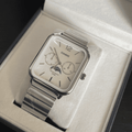 Relógio Fundo Branco Masculino Casio Vintage Lunar