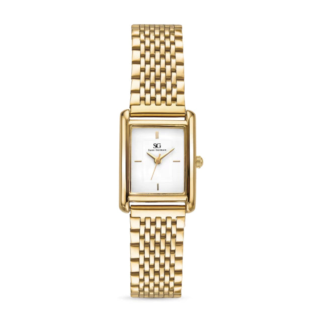 Relógio Feminino Dourado Retangular Square Astoria com Caixa Dourada