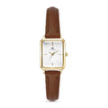 Relógio Feminino Marrom Octavia Couro Marrom e Caixa Dourada 19mm