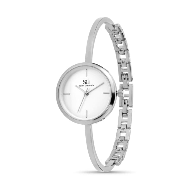 Relógio Minimalista Feminino Bracelete Prata