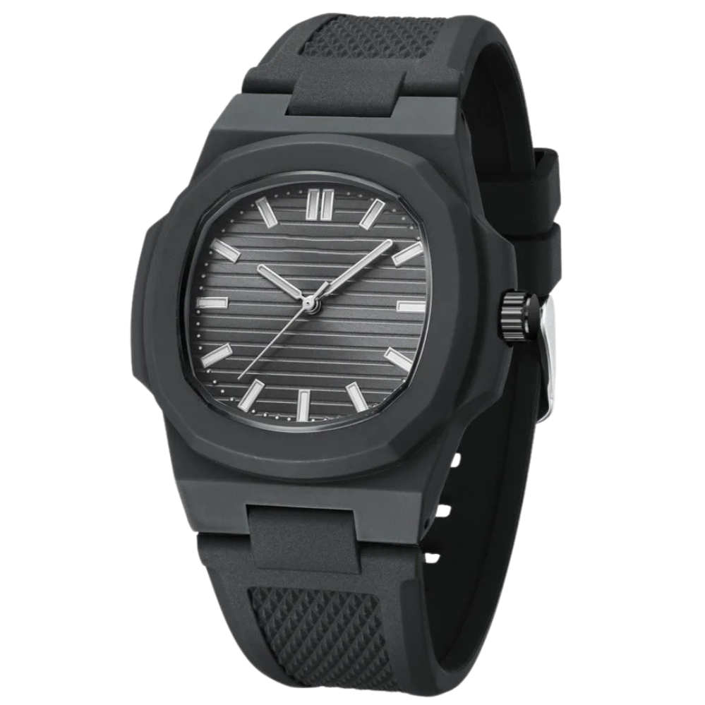Relógio Preto Minimalista Esportivo Horizon