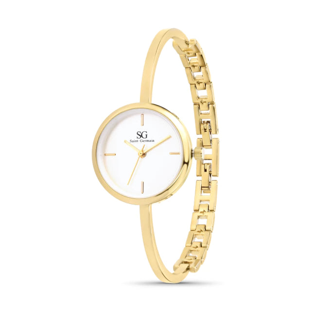Relógio Minimalista Feminino Bracelete Dourado