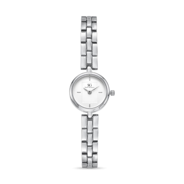 Relógio Slim Feminino Pequeno Petite Madison Prata