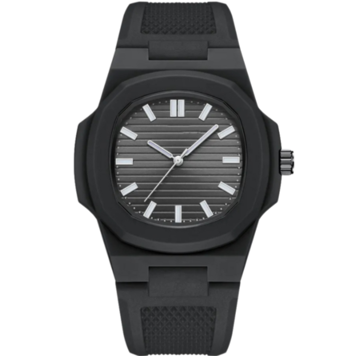 Relógio Preto Minimalista Esportivo Horizon