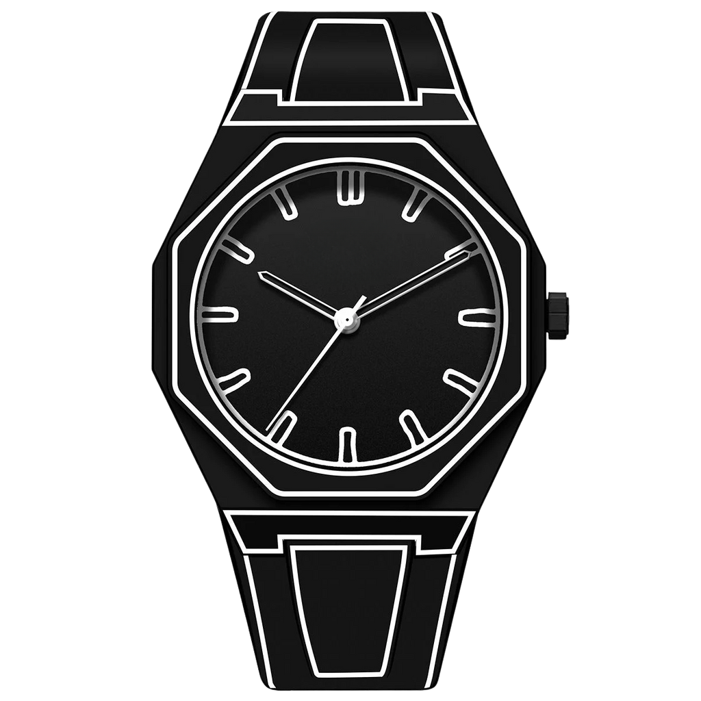 Relógio Minimalista Preto Kiva Skeleton
