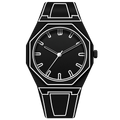 Relógio Minimalista Preto Kiva Skeleton