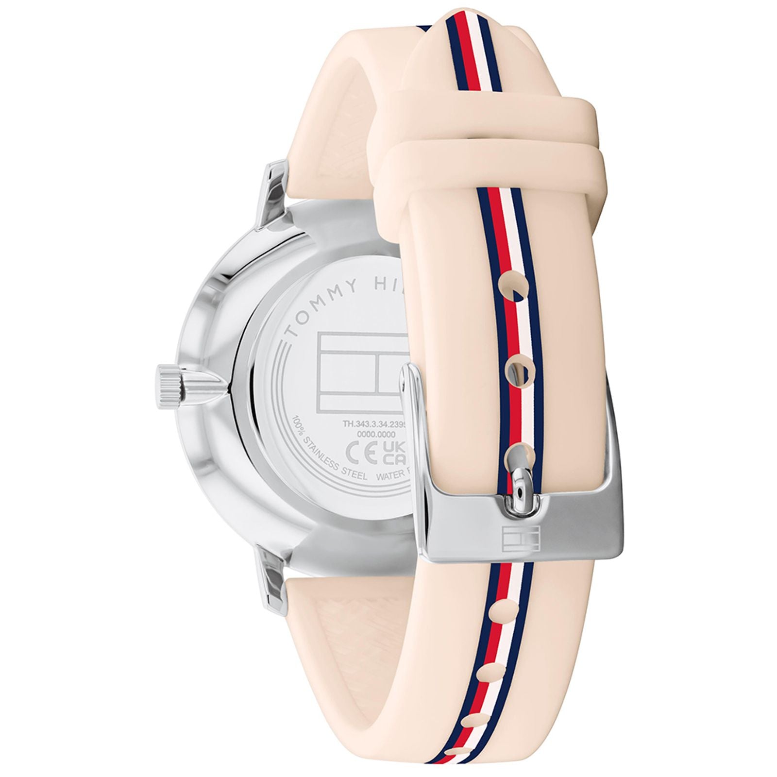 Relógio Feminino Tommy Hilfiger Borracha Rosa Com Listras