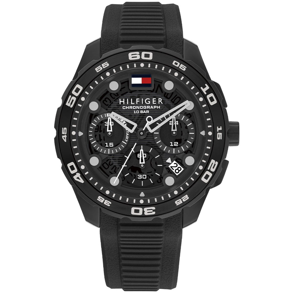 Relógio Tommy Hilfiger Masculino Preto TH Regatta em Borracha