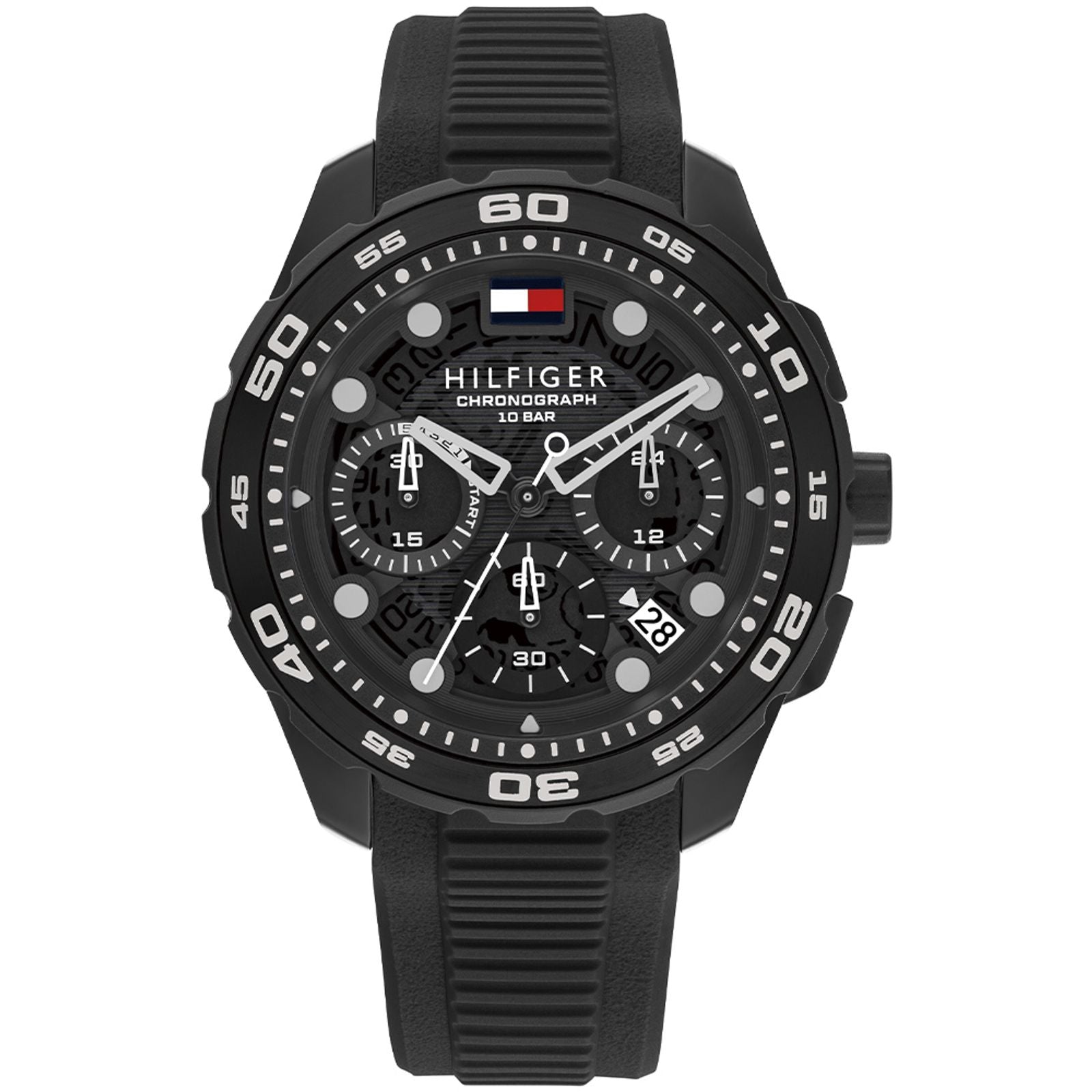 Relógio Tommy Hilfiger Masculino Preto TH Regatta em Borracha