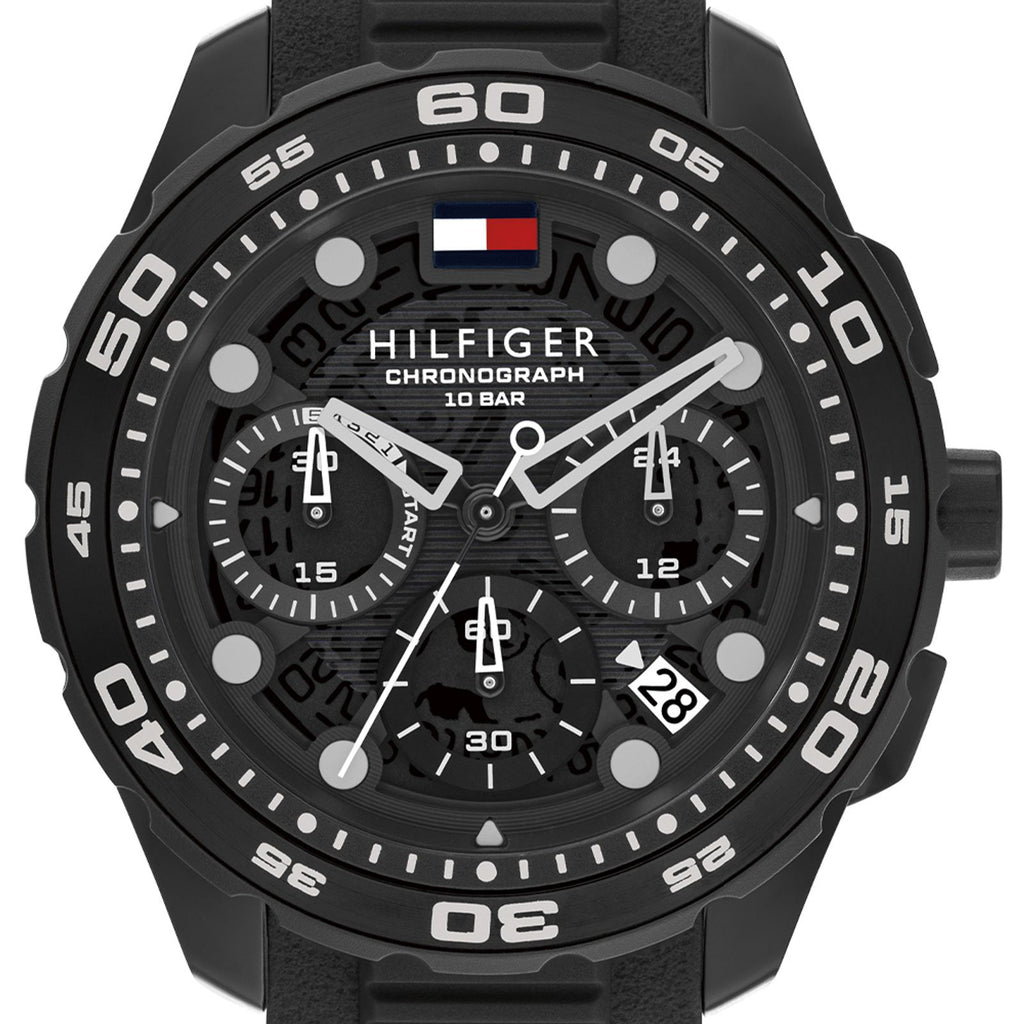 Relógio Tommy Hilfiger Masculino Preto TH Regatta em Borracha