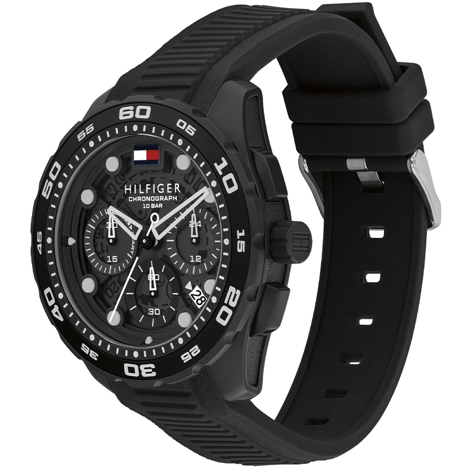 Relógio Tommy Hilfiger Masculino Preto TH Regatta em Borracha