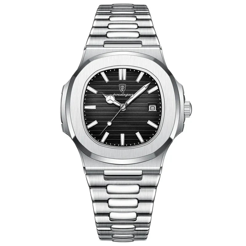 Relógio Casual Masculino Nautilus Prata/Preto
