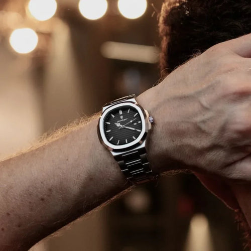 Relógio Casual Masculino Nautilus Prata/Preto