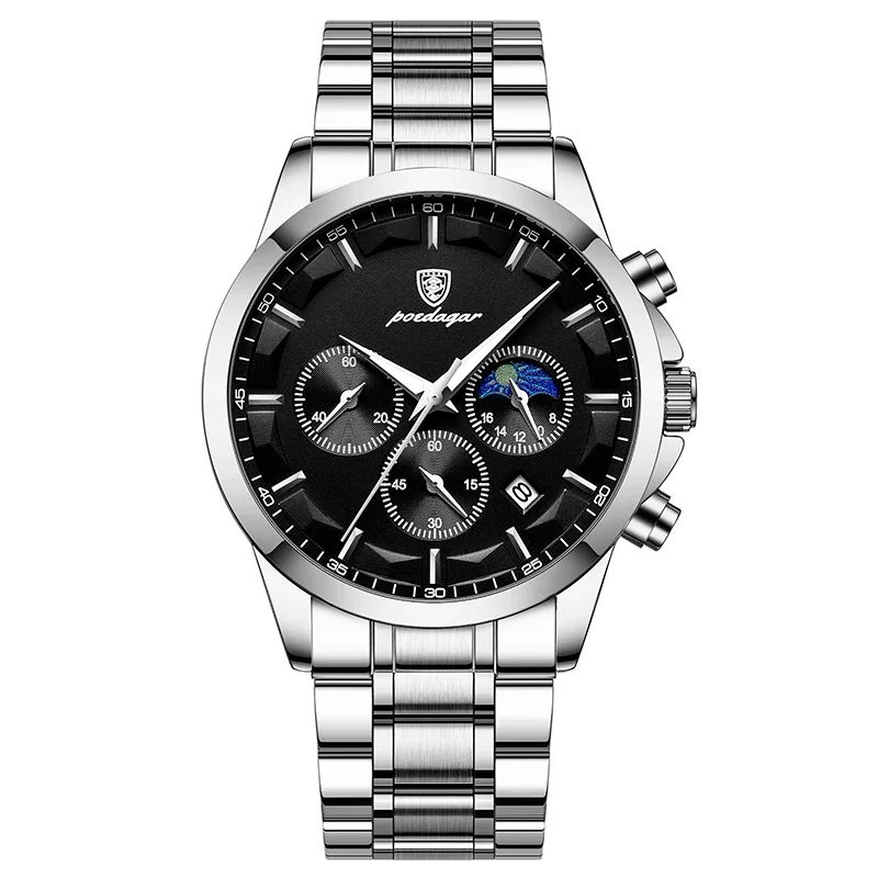Relógio Masculino Grande Toronto Prata/Preto