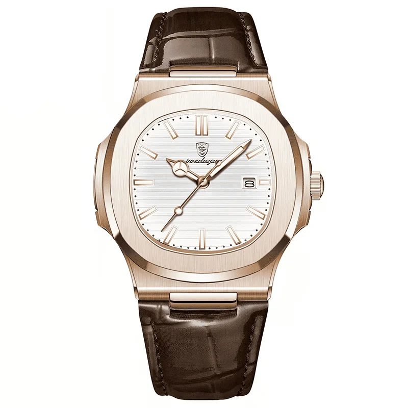 Relógio Masculino Couro Marrom Nautilus Leather