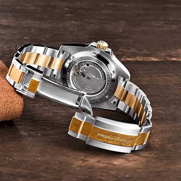 Relógio Masculino Prata e Dourado Pagani Nautilus