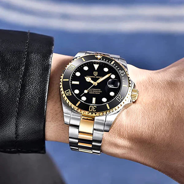 Relógio Masculino Prata e Dourado Pagani Nautilus