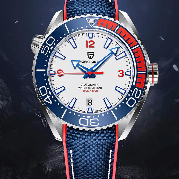 Relógio Masculino Moderno Pagani Clermont Blue Red