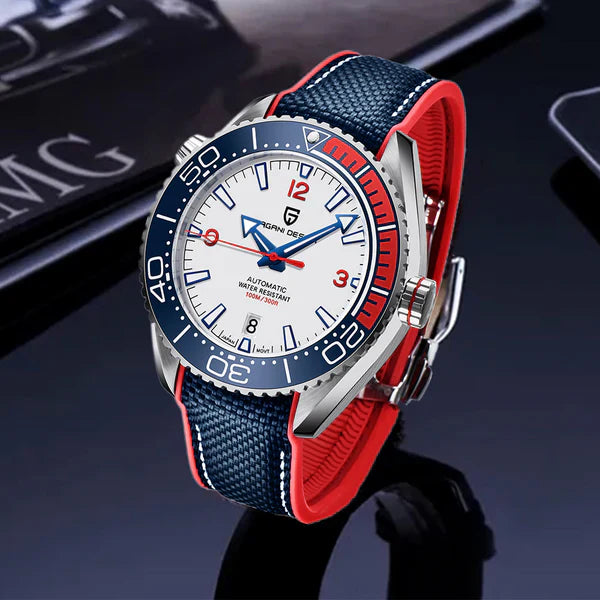 Relógio Masculino Moderno Pagani Clermont Blue Red