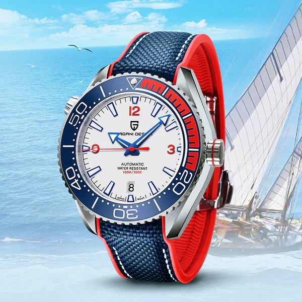 Relógio Masculino Moderno Pagani Clermont Blue Red
