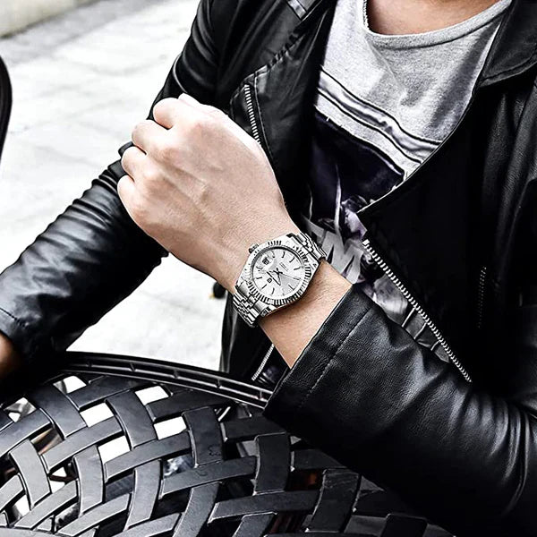 Relógio Masculino de Aço Pagani Giovanni Silver