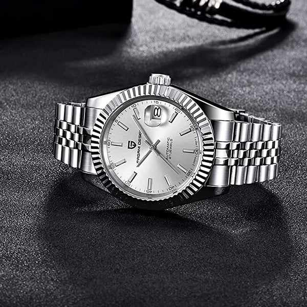 Relógio Masculino de Aço Pagani Giovanni Silver