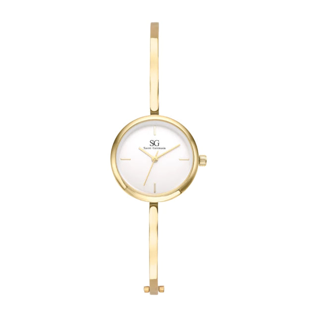 Relógio Minimalista Feminino Bracelete Dourado