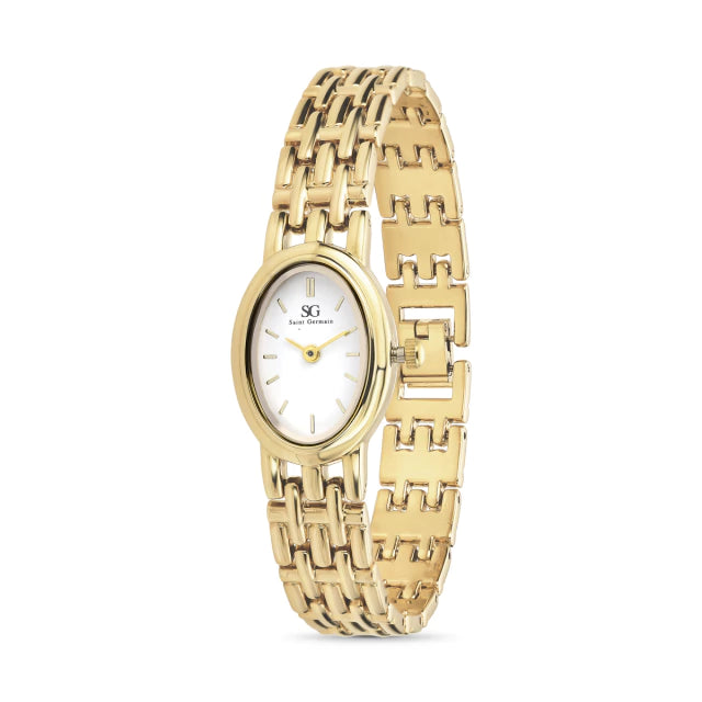 Relógio Feminino Pequeno Oval Mini Dourado