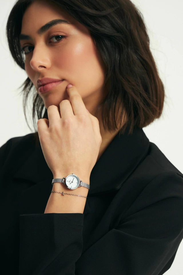 Relógio Feminino Prata Pequeno Harlem Silver 19mm