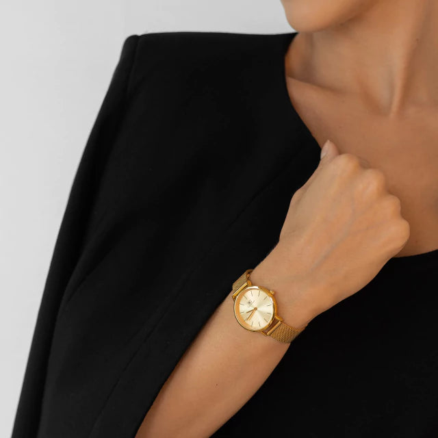 Relógio de Pulso Feminino Dourado Chelsea Full Gold 32mm