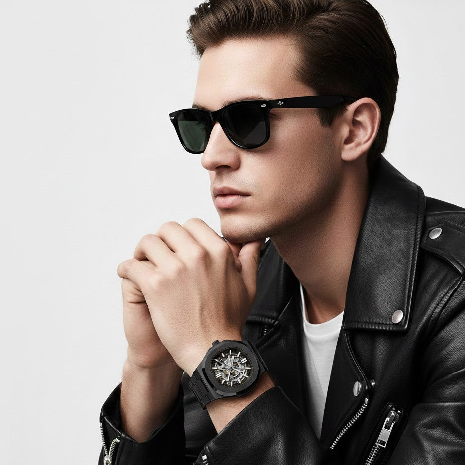 Relógio Esqueleto Automático Masculino Royal Em Aço
