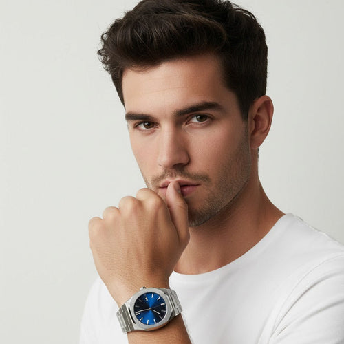 Relógio Automático Masculino Ultra Dial Fundo Azul